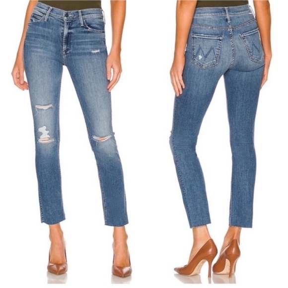 Mother The Mid Rise Dazzler Ankle Fray in Weekend Warrior Size 26 - Picture 1 of 11